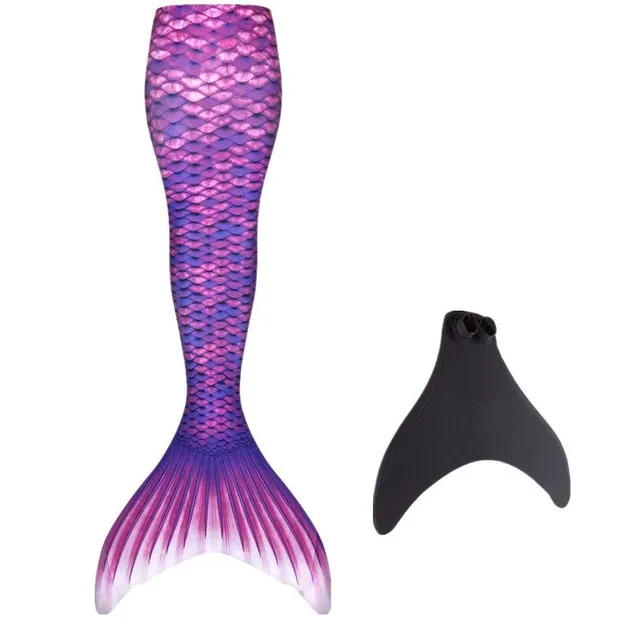 Dětský mořský kostým s ploutví - Mermaid Swimsuit s duhovým potiskem rybí kůže, pro pláž, párty, představení a cosplay