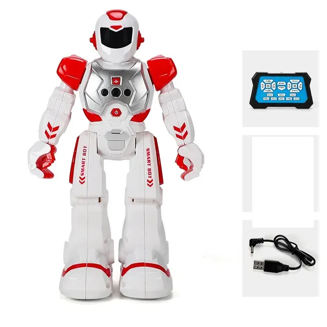 Mechanical combat policeman - intelligent educational robot with electric singing, infrared sensor and remote control for children