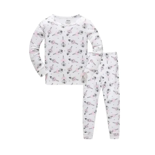 Two-piece pajamas for children with long sleeve and long pants with cheerful pictures