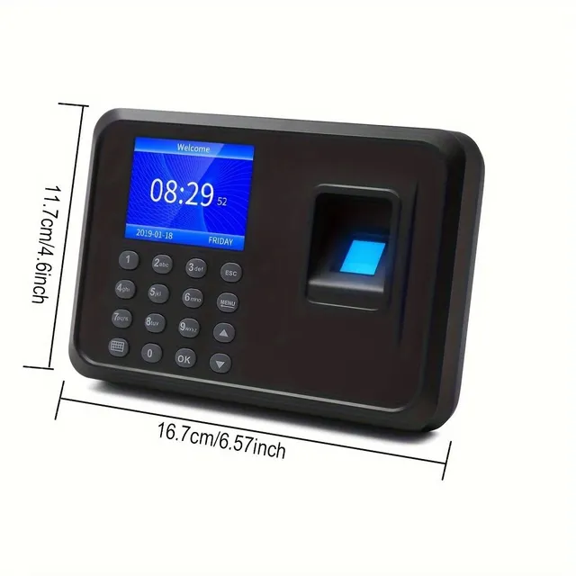 Clock Fingerprints For Employee Small Business With Scanning Finger &amp; Punching In One, No Monthly Fee, NO Fee For Software, Calculate Work Period &amp; Subtract Time Lunch Usb