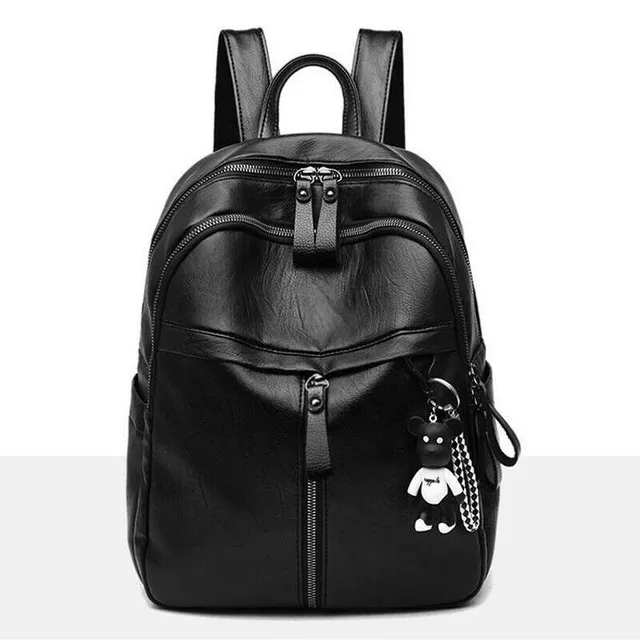 Ladies fashion backpack with decorative pendant