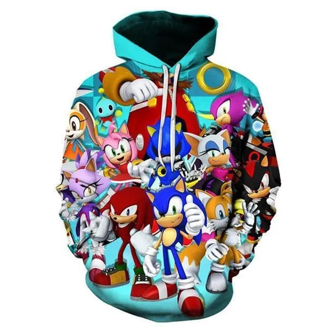 3D Sonic pulóver fiúknak