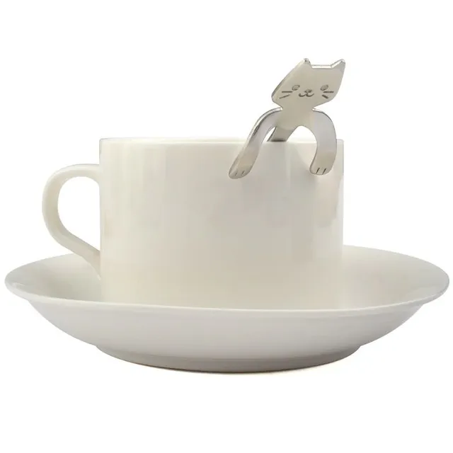 Coffee spoon with cat - 2 pcs