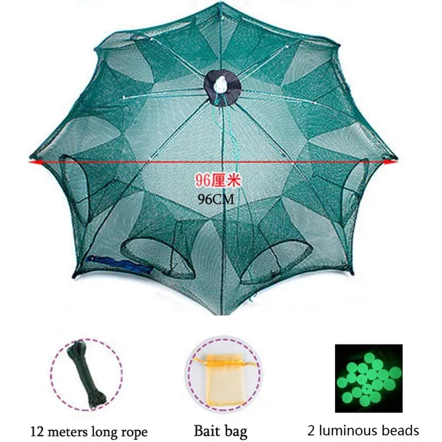 Plasă pliabilă portabilă hexagonală cu 4-20 găuri pentru pescuit Crayfish Catcher Fish Trap Shrimp Catcher Tank Cage Net