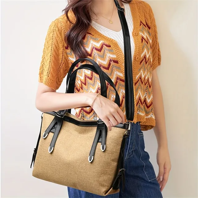 Trendy dámske tote taška s veľkou kapacitou, pohodlné a štýlové tašky pre každodenné nosenie