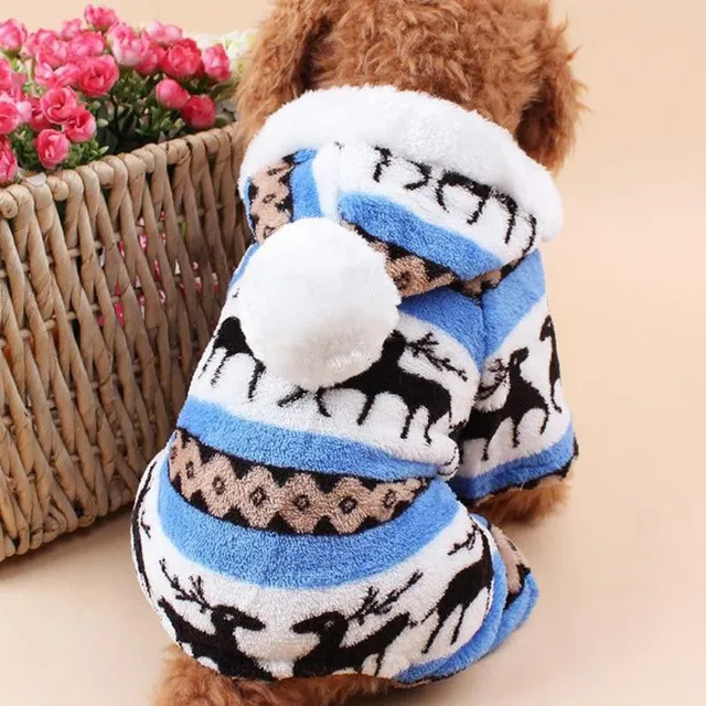 Clothes for dogs with pompom Lemon - blue