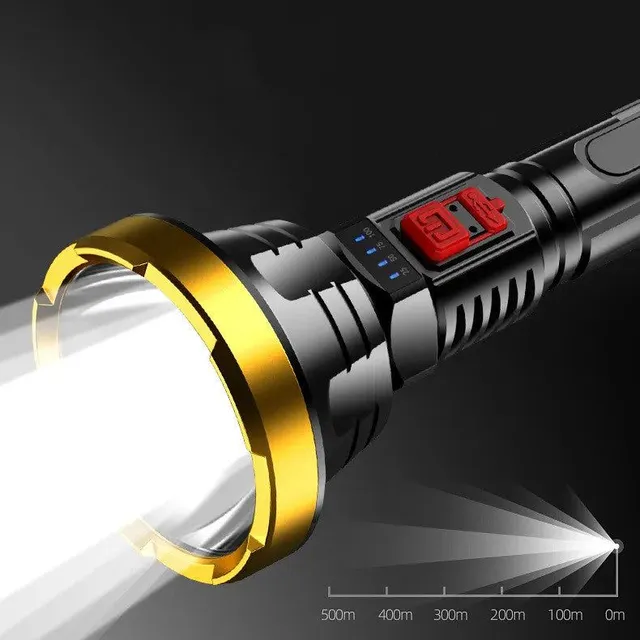 90000LM LED svítilna taktické světlo baterka USB dobíjecí super jasné světlo