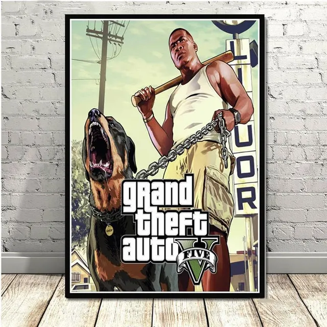 Wall poster with characters from Grand Theft Auto