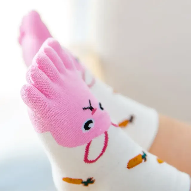 Baby socks with fingers in cute animal design