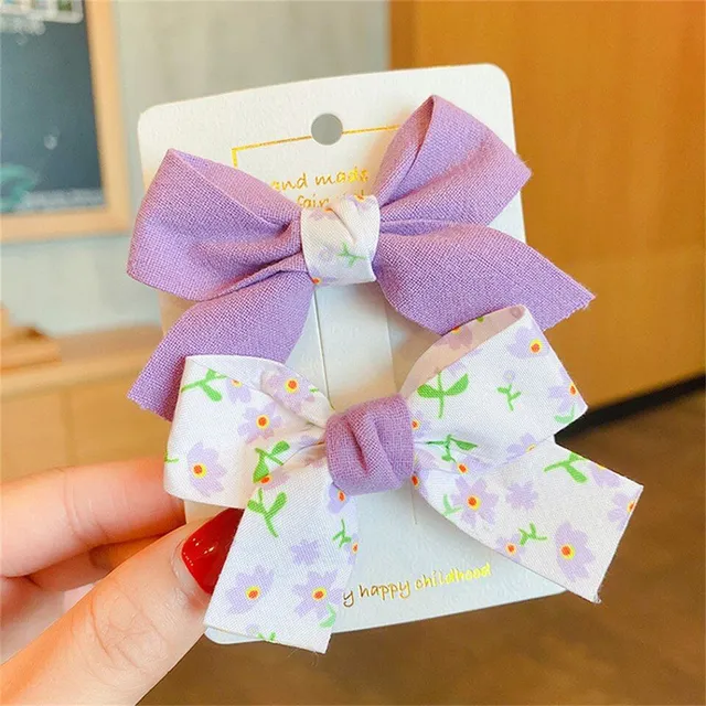 Set of colorful decorative hair bows 2 pcs