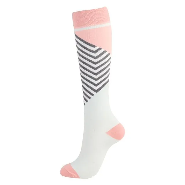 Compressed cross-country knee socks