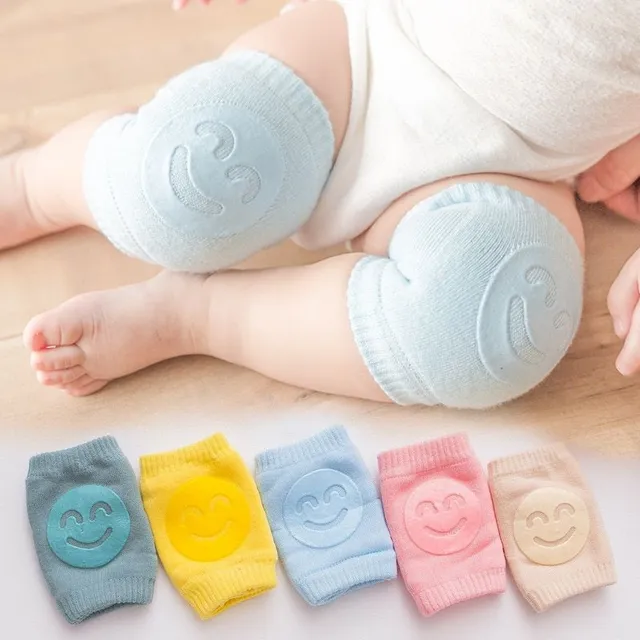 Baby knee pads with smiley face