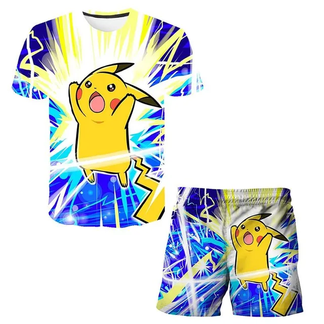 Set tricou și pantaloni scurți pentru copii Pokémon - 2 bucăți
