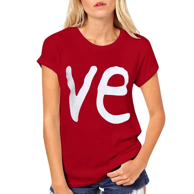 Tricou trendy cu inscripția LOVE pentru cupluri îndrăgostite