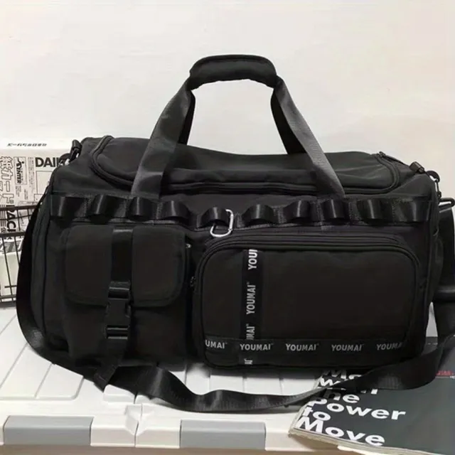 Men's travel backpack with large capacity, separation on wet and dry and multifunctional functions