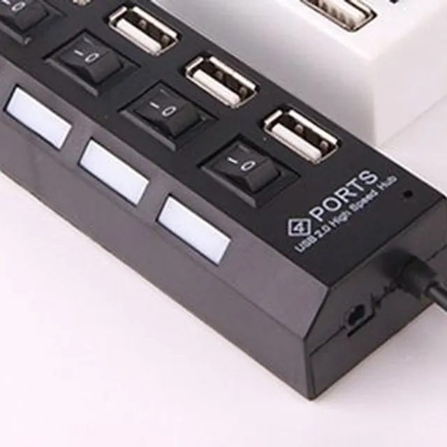 USB 4 port HUB with switch - 2 colours