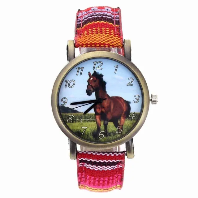 Children's watch with horse motif