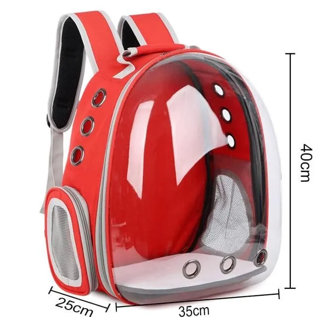 Backpack for cats red see-picture