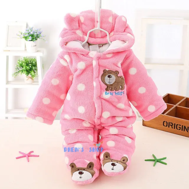 Baby winter jumpsuit with teddy bear - 3 colours