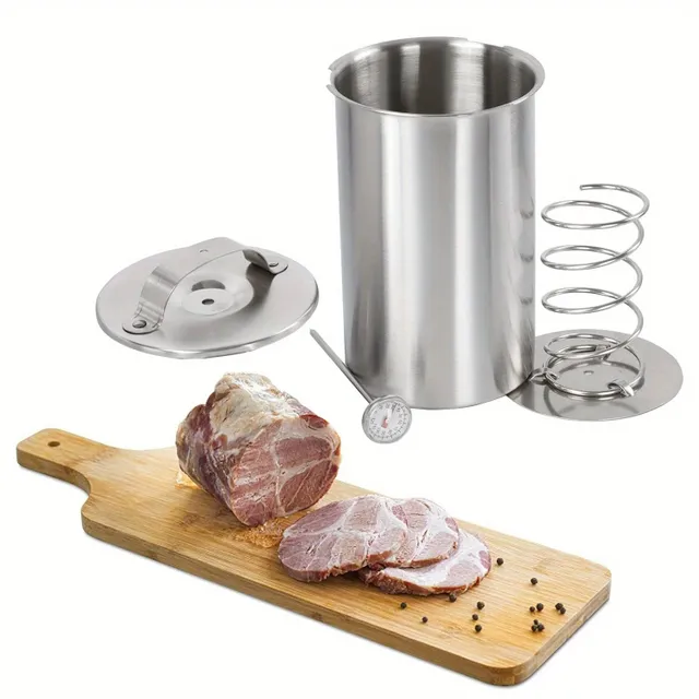 Healthy homemade ham - stainless steel pressure pot with thermometer for easy cooking