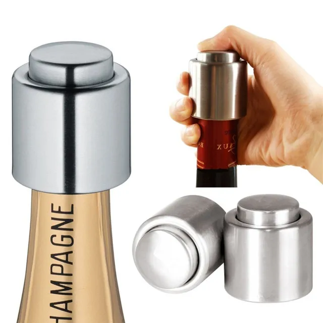 Vacuum stopper for stainless steel wine