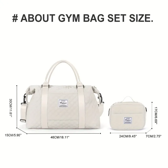 Spacious travel sports bag © Great for gym, weekends and nights © With removable strap