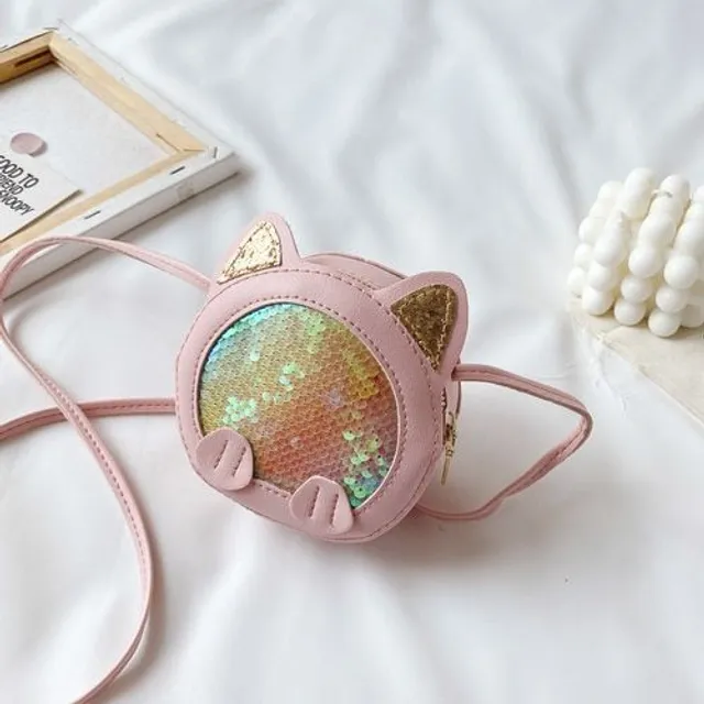 Mini sac à bandoulière pour fille décoré de paillettes et d'oreilles