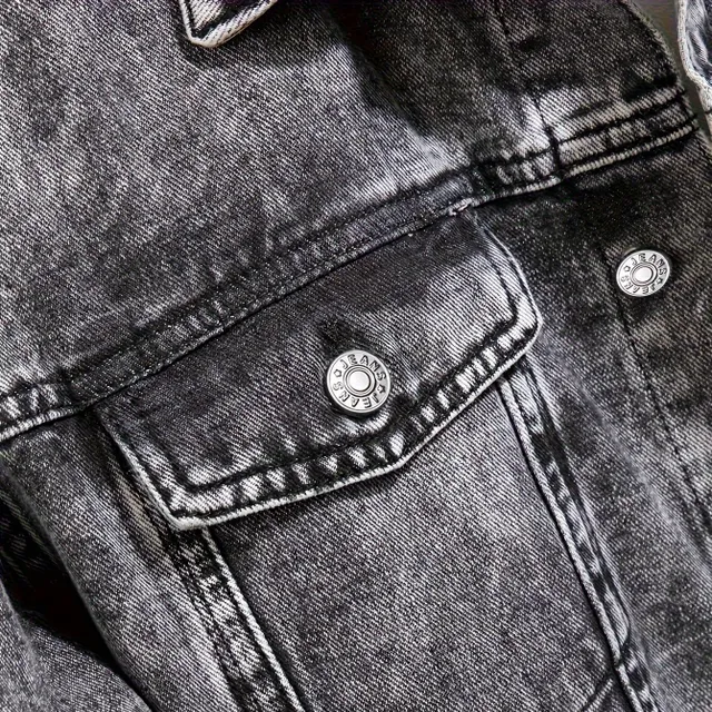 Male denim jacket in street style with pocket on chest