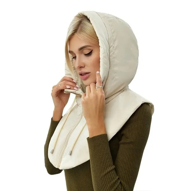 Collo con zip e cappuccio da donna in stile giacca trapuntata