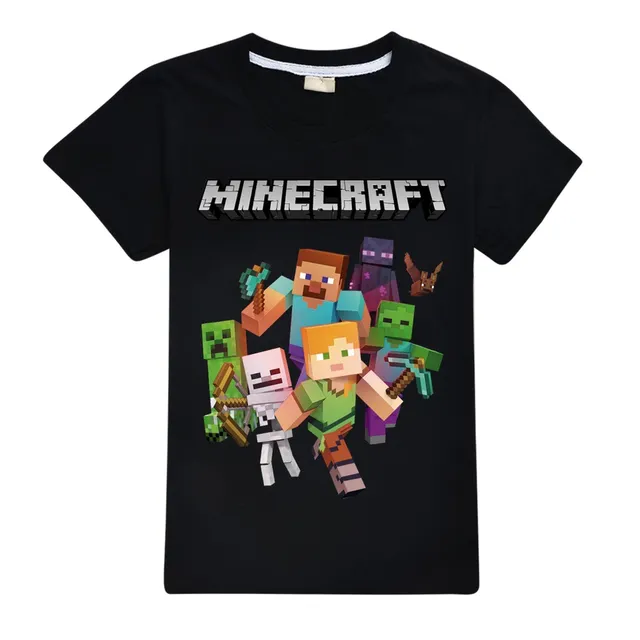 Tricou de bumbac pentru copii cu mâneci scurte Minecraft