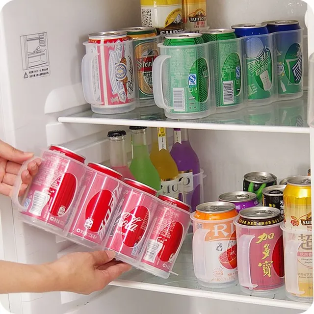 Storage organiser for cans in the fridge (Transparent)