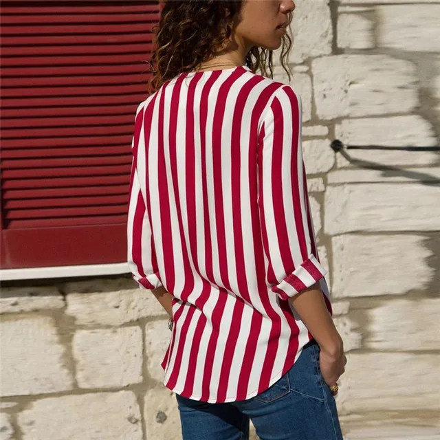 Women's striped blouse with long sleeves