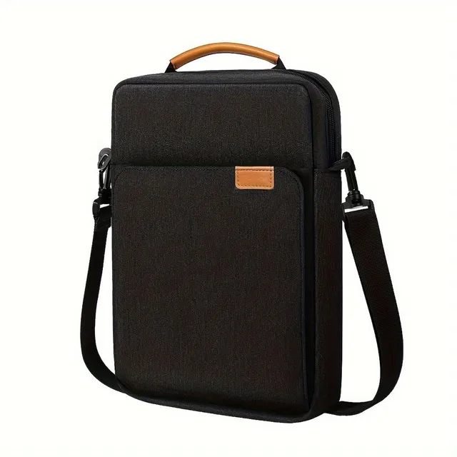 Vertical tablet bag with shoulder strap, Practical laptop bag for commuting, Waterproof purse