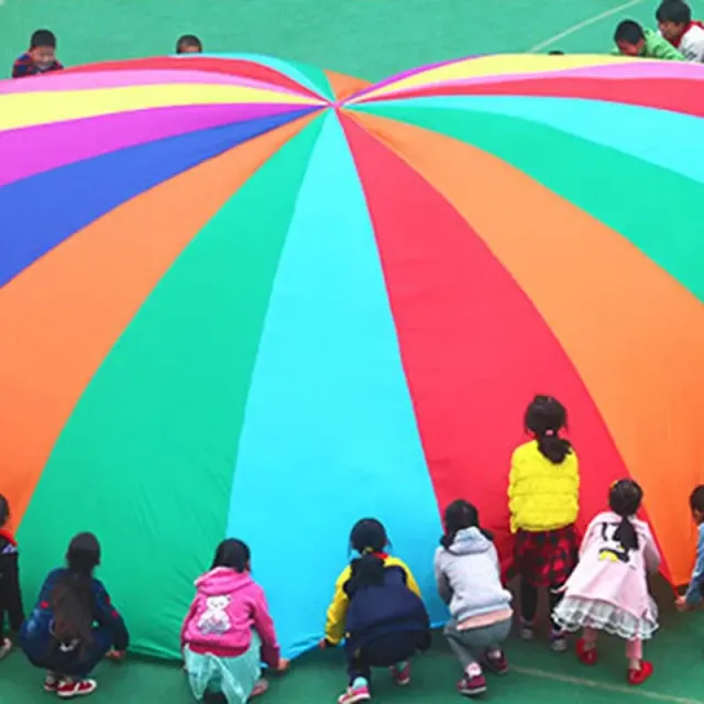 Fun rainbow sail for children's games - quality material with sewn handles for easier handling