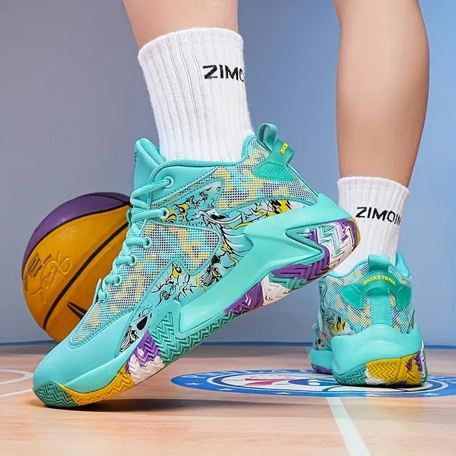 Basketball shoes with graffiti