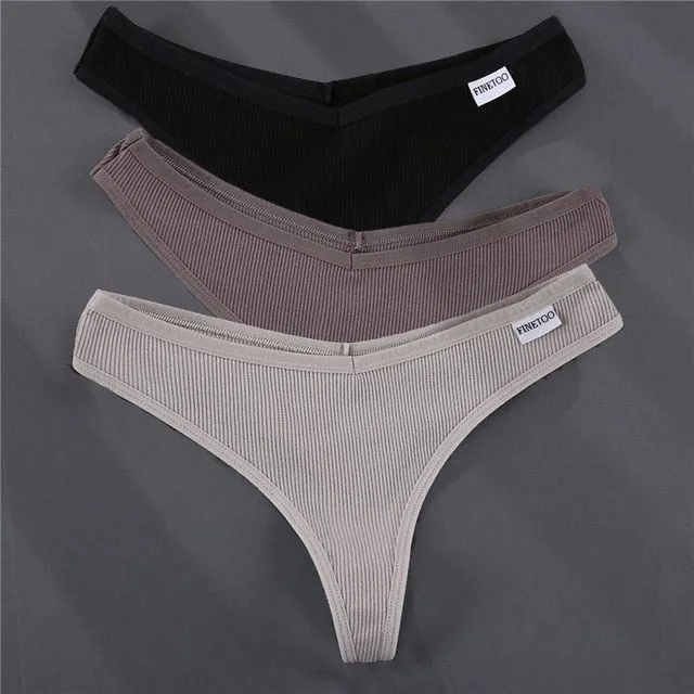 Quality cotton thong set 3 pieces