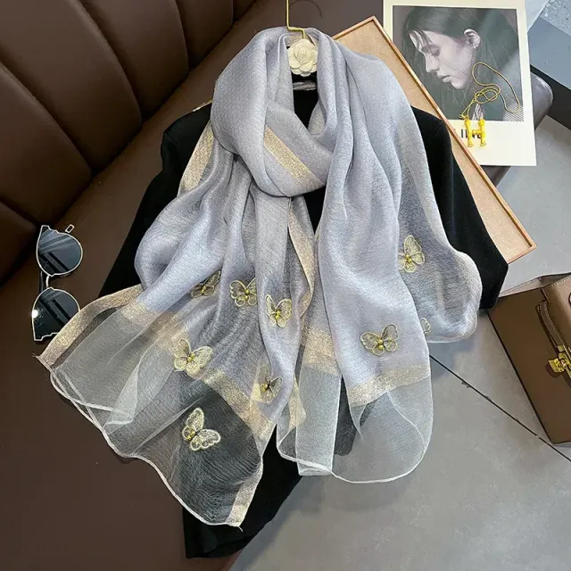 Luxusná jednofarebná vlnená hodvábna šatka pre ženy