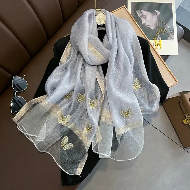 Luxury single color soft wooled silk scarf for women