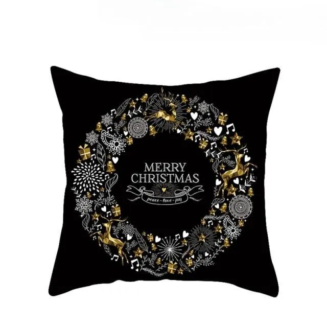 Black pillowcase with Christmas motif