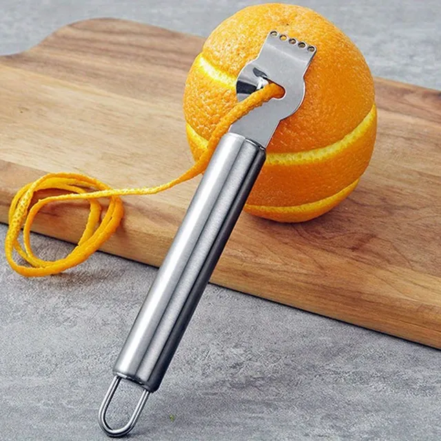 Universal stainless steel zester and fruit peeler