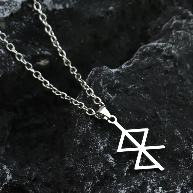 Necklace with Nordic symbol Berserker Rune of steel