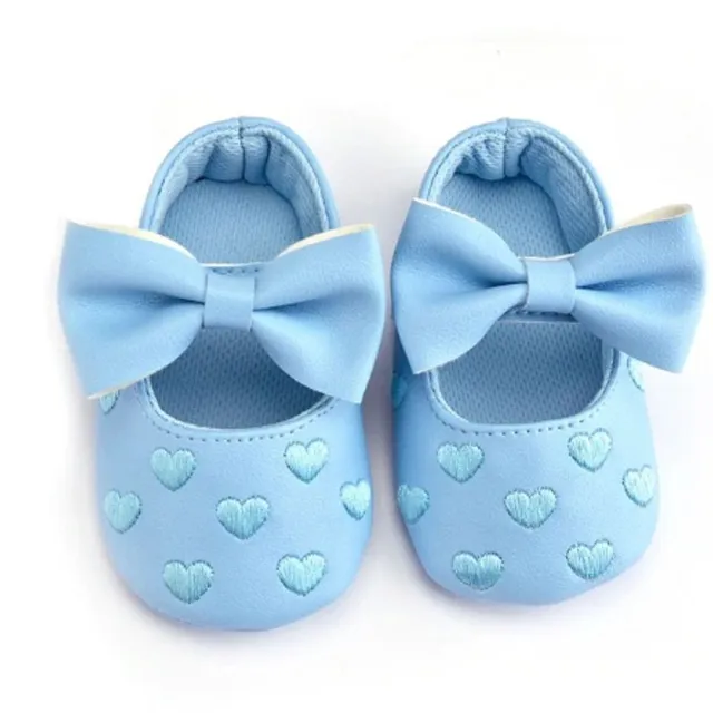 Skórzane buciki dla dziewczyn modra 0-6-mesicu