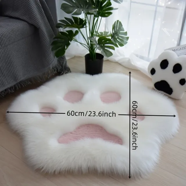 1pc Cute Carpet in Shape Paws from Soft Plyše - Decorative Floor mat