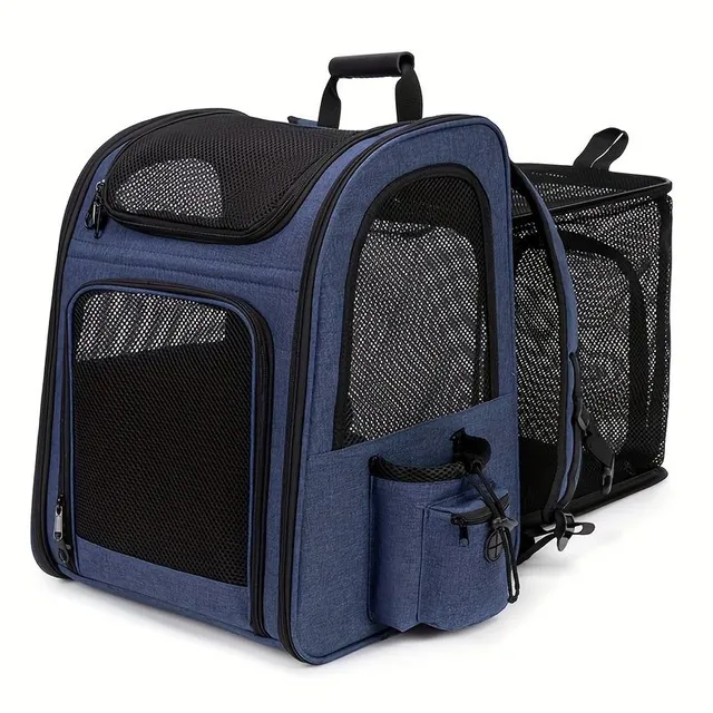 Expandable backpack for pets - Light, breathable from Oxford fabric with zipper