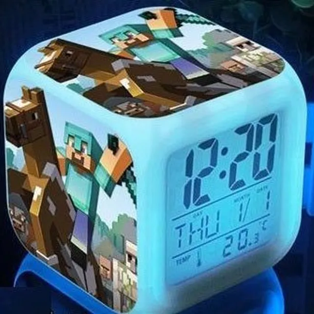 Budzik Minecraft z zegarem cyfrowym z wyświetlaczem LED