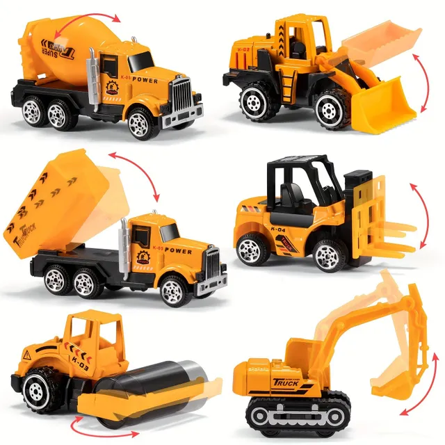 Set of construction vehicles - truck with playing carpet, metal cars for children, Christmas gift