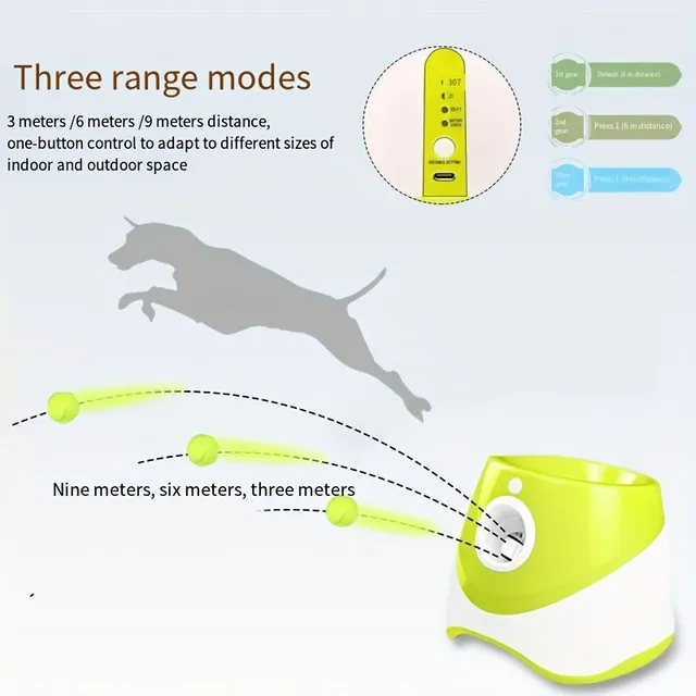 Lanceur automatique de balles de tennis pour animaux de compagnie - Jouets d'entraînement pour chiens - Jouet interactif pour animaux de compagnie pour l'apprentissage du rapport et l'exercice