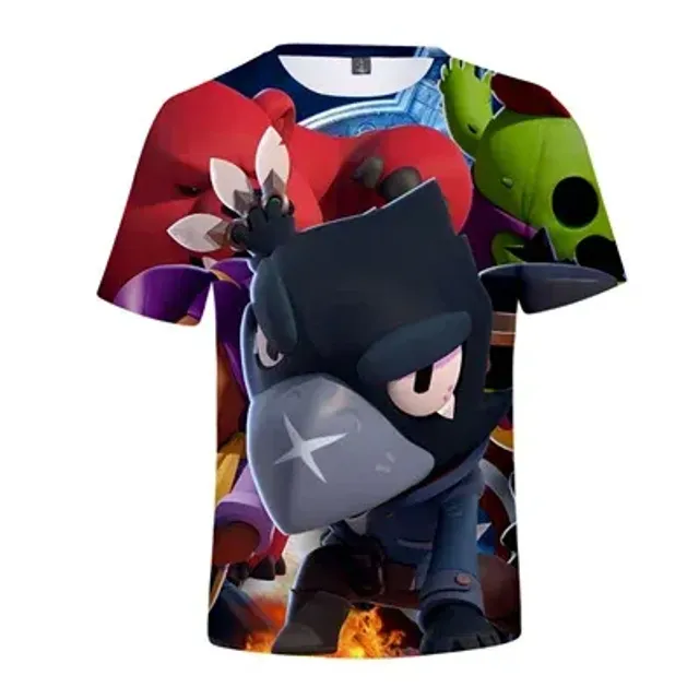 Kids short sleeve shirt with prints of popular Brawl Stars characters