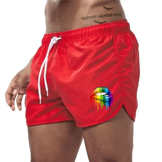 Men's coloured swim shorts - Rainbow