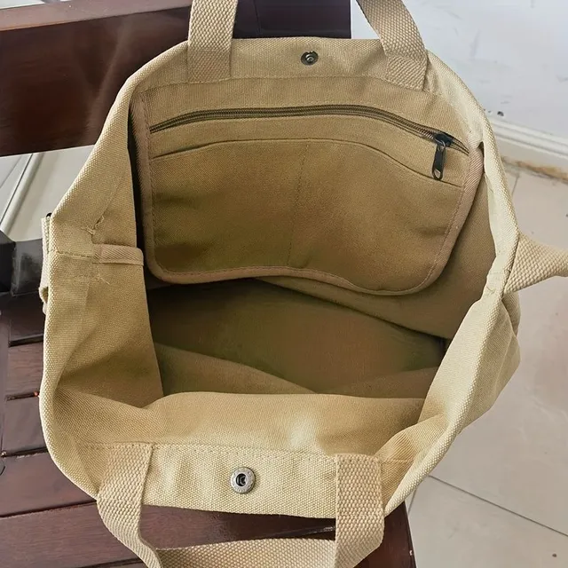 Knitting bag over shoulder with adjustable strap